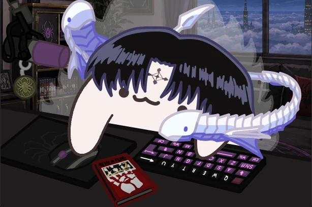 Le Bongo Cat en Chrollo, une emote de dragon blanc qui surgit autour de lui